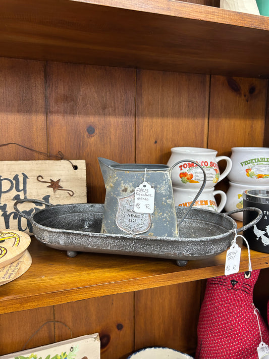 Metal Pitcher/Tray Set