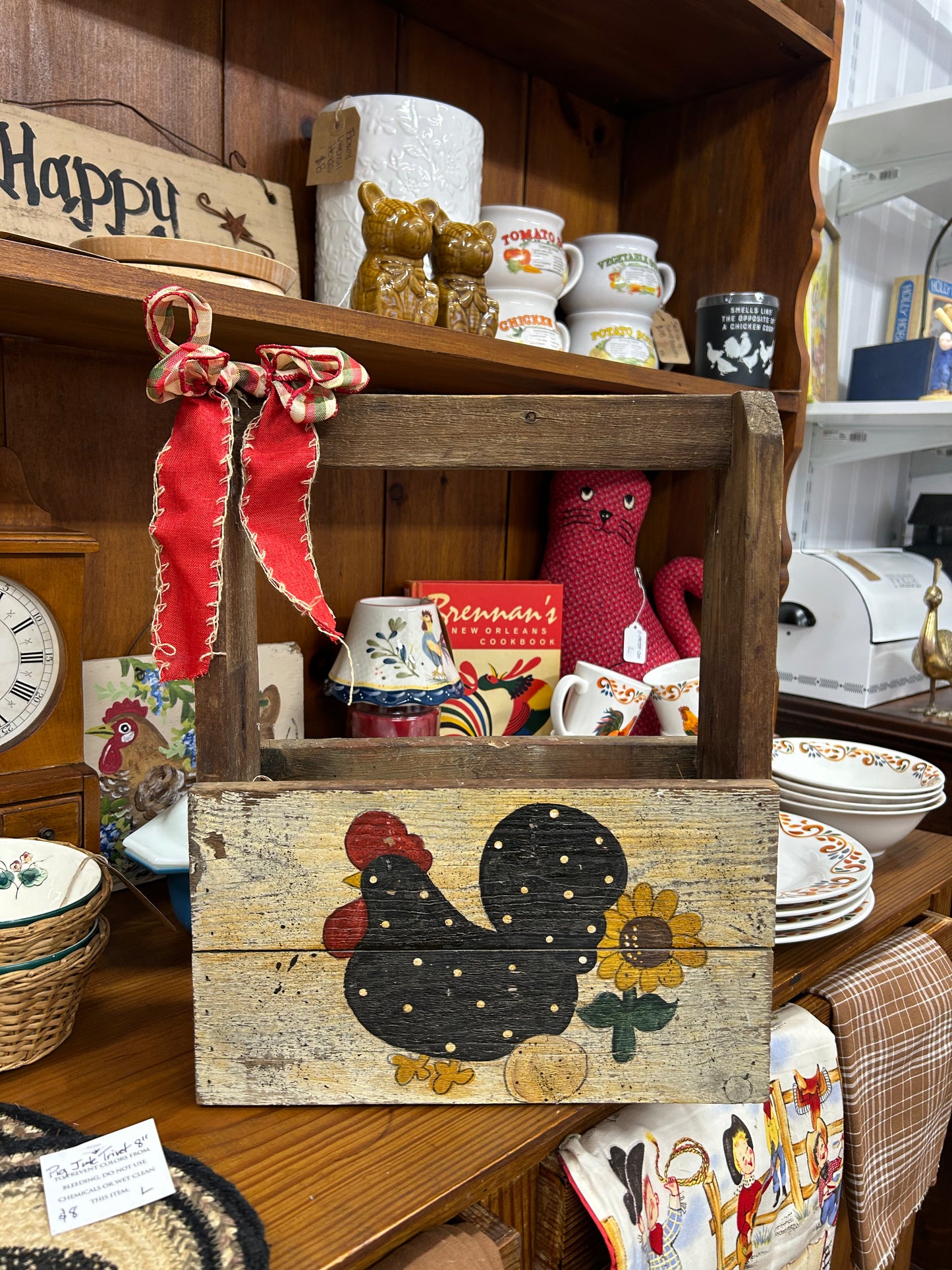 Painted Chicken Wooden Box
