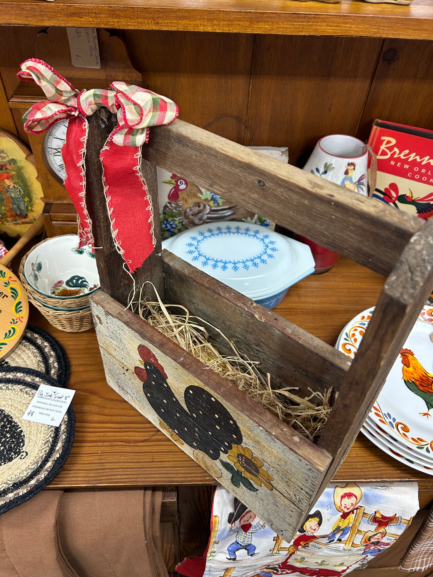 Painted Chicken Wooden Box