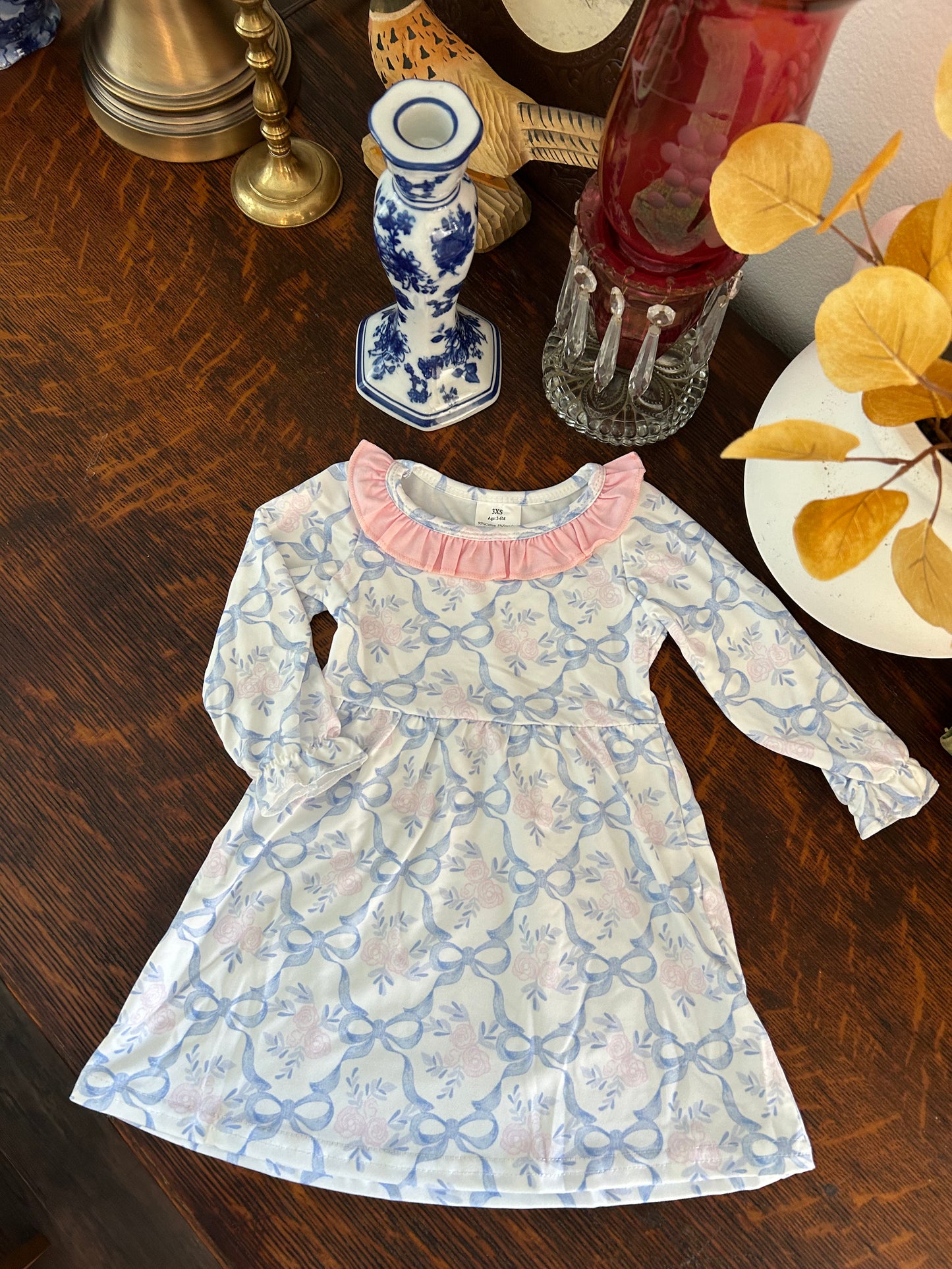 Pink Ruffle Collar Dress