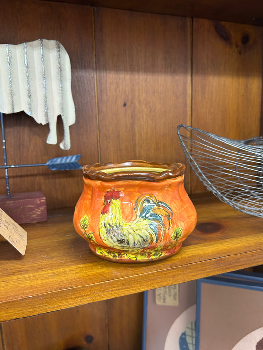 Rooster Sunflower Bowl/Planter