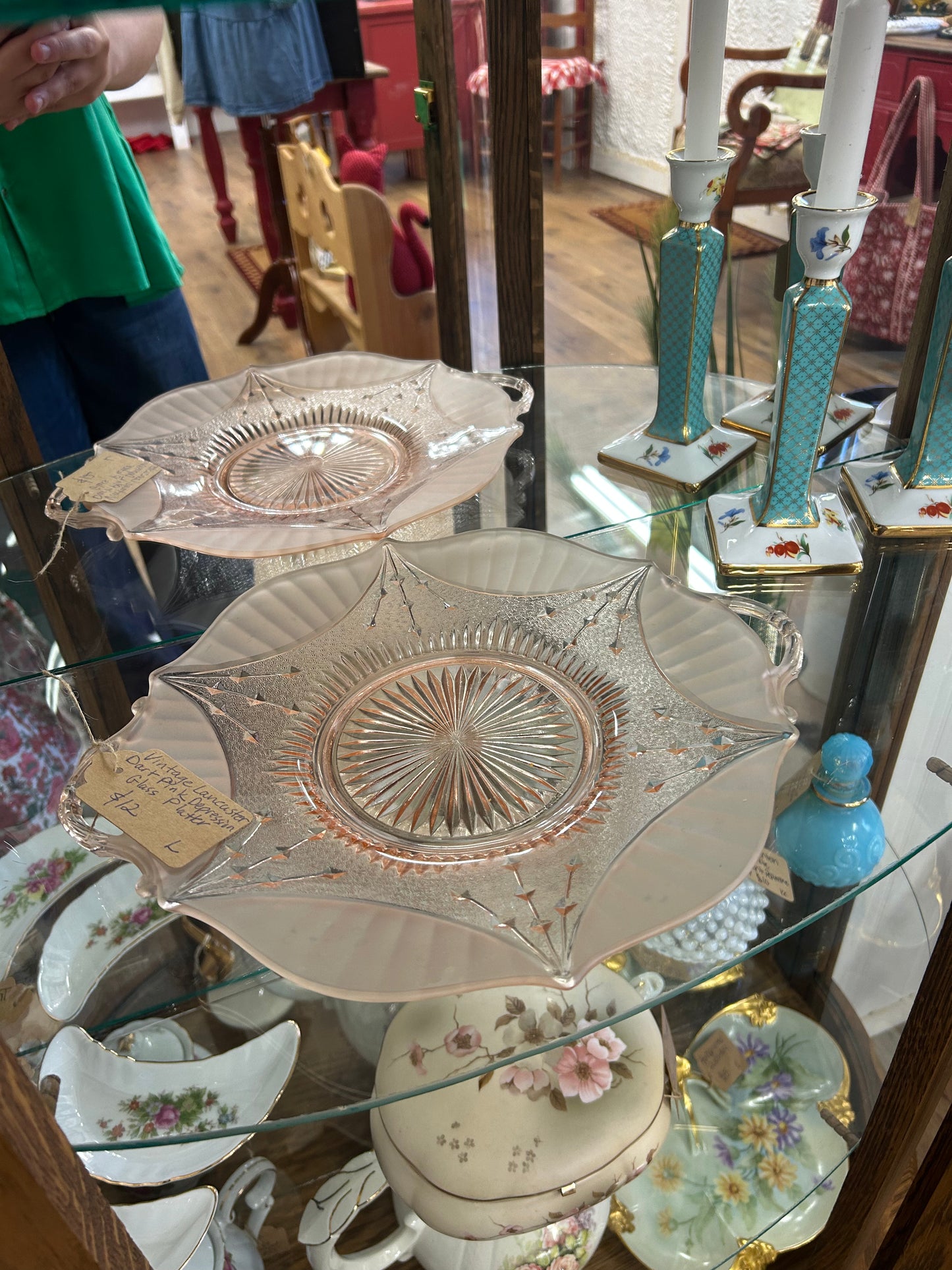 Vintage Lancaster Dart Pink Depression Glass Platter