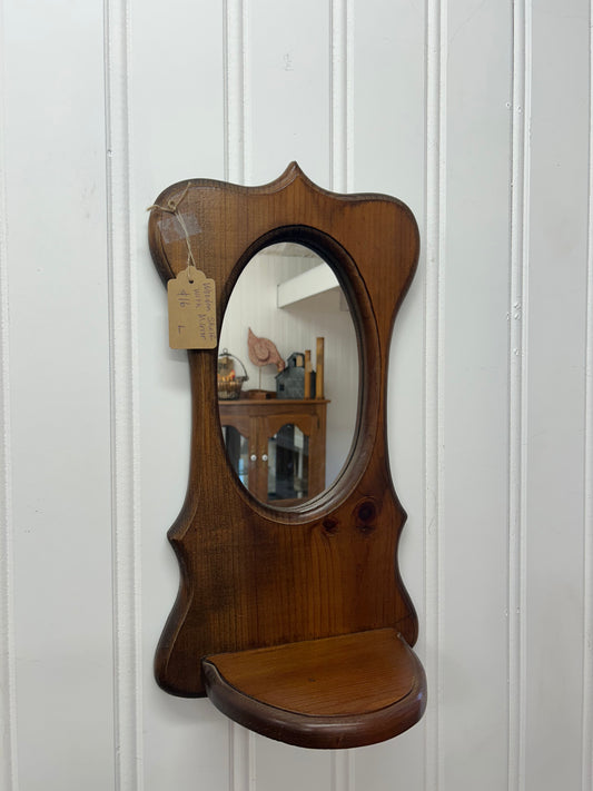 Wooden Shelf With Mirror