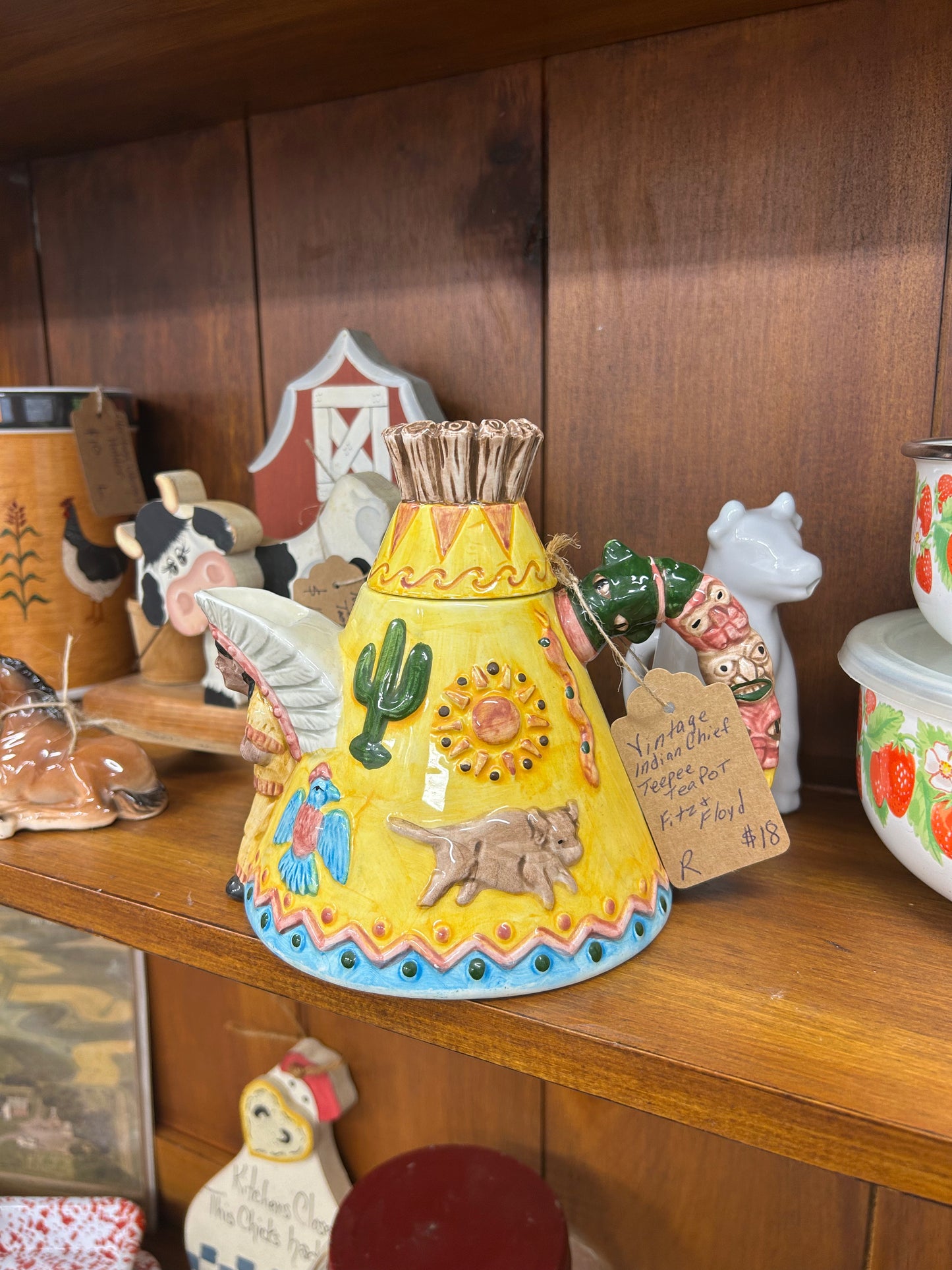 Vintage Indian Chief Teepee Tea Pot