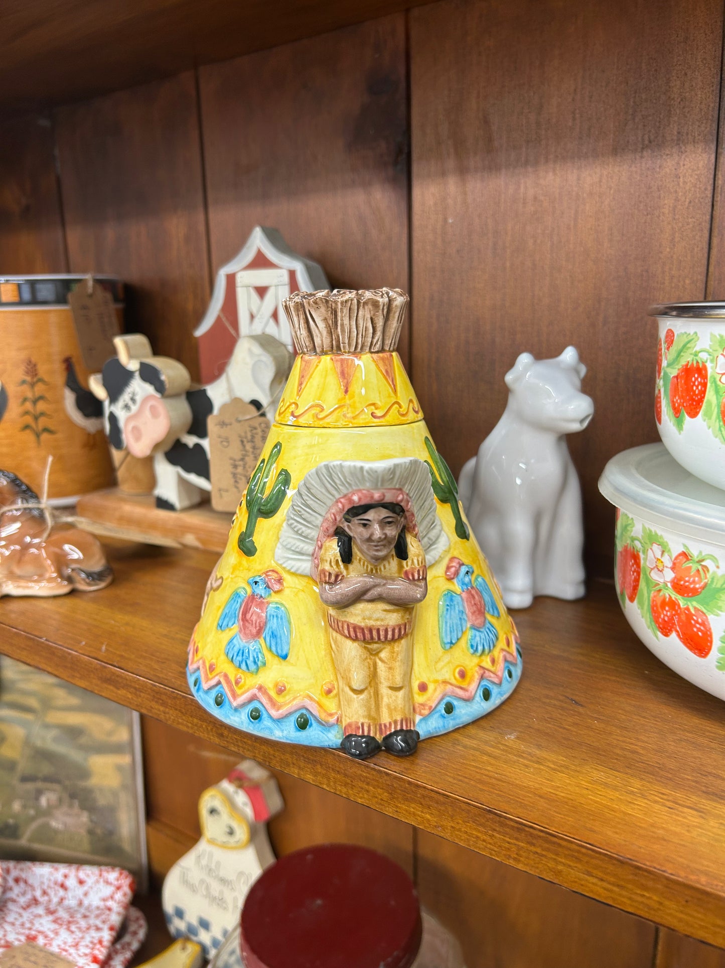 Vintage Indian Chief Teepee Tea Pot