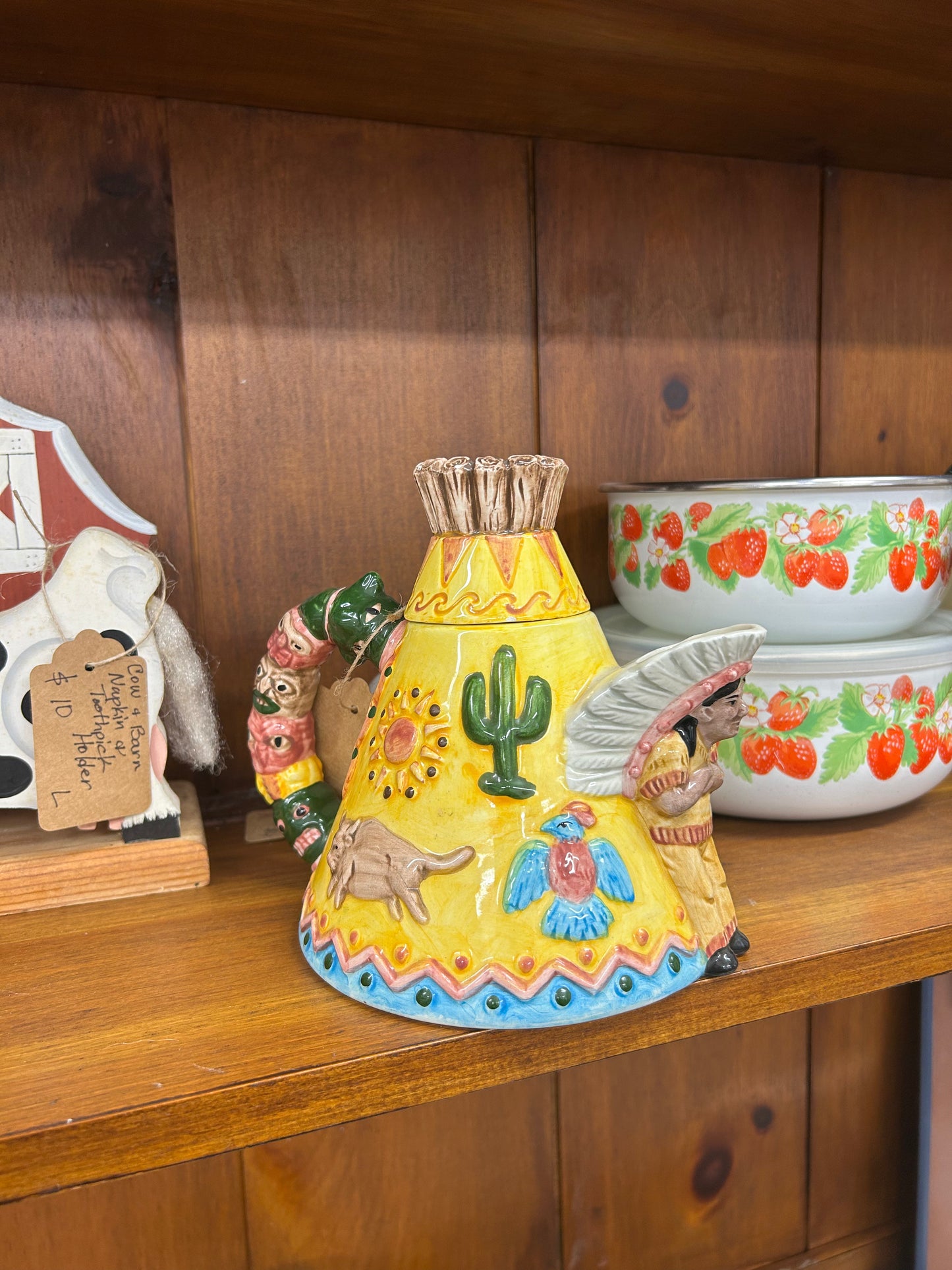 Vintage Indian Chief Teepee Tea Pot