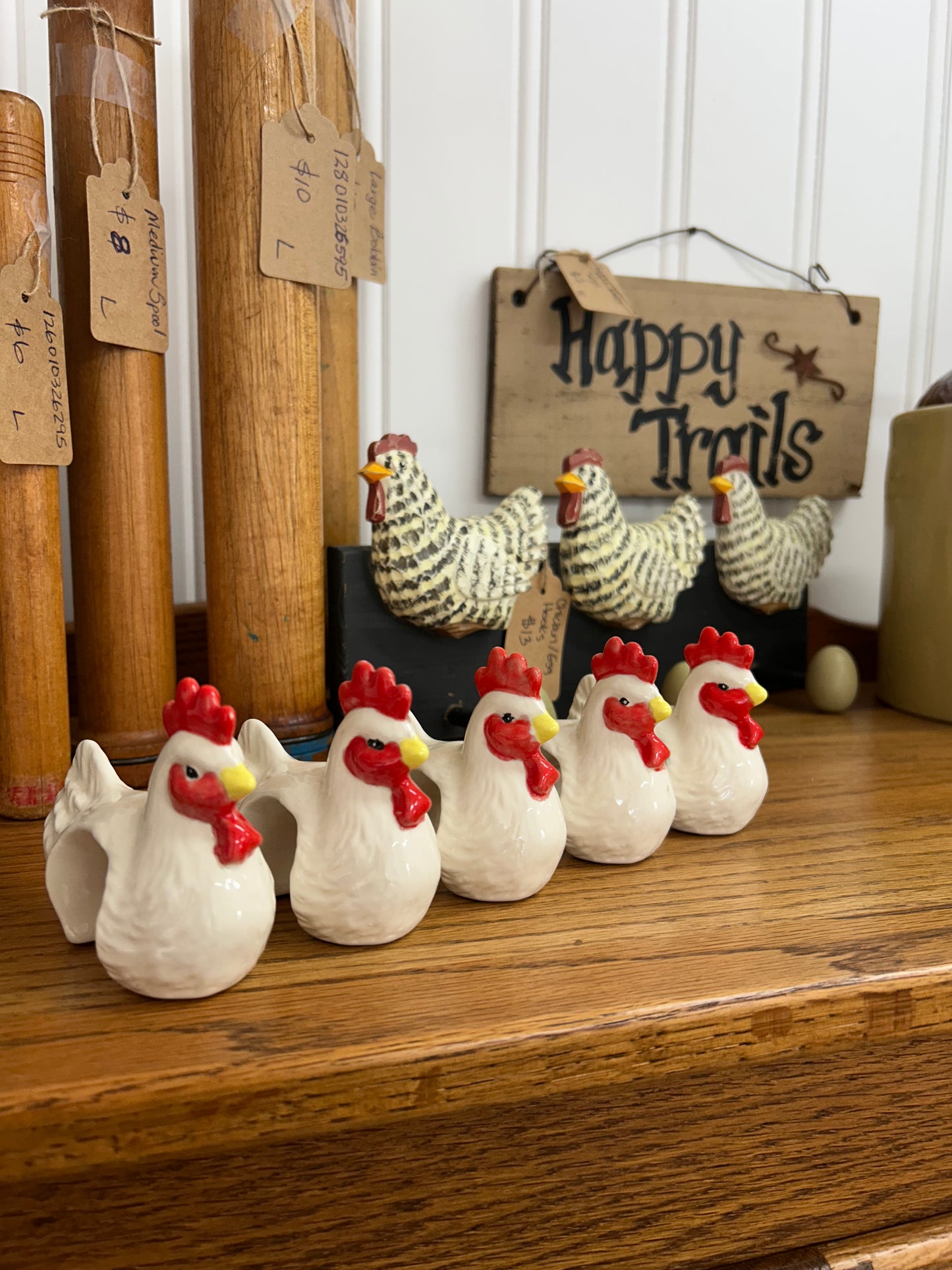 Vintage Rooster Napkin Rings - Set Of 5
