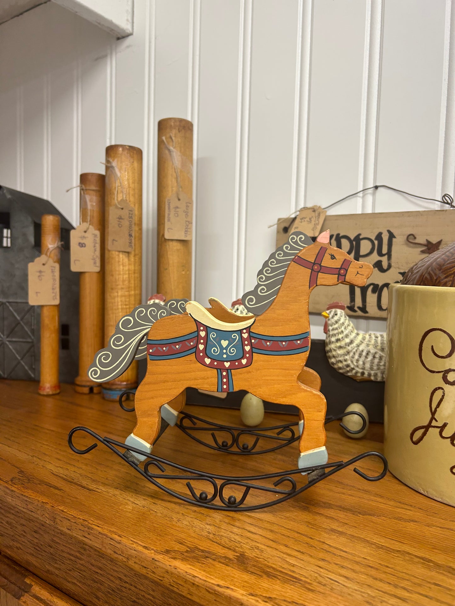 1980 Vintage Wooden Rocking Horse