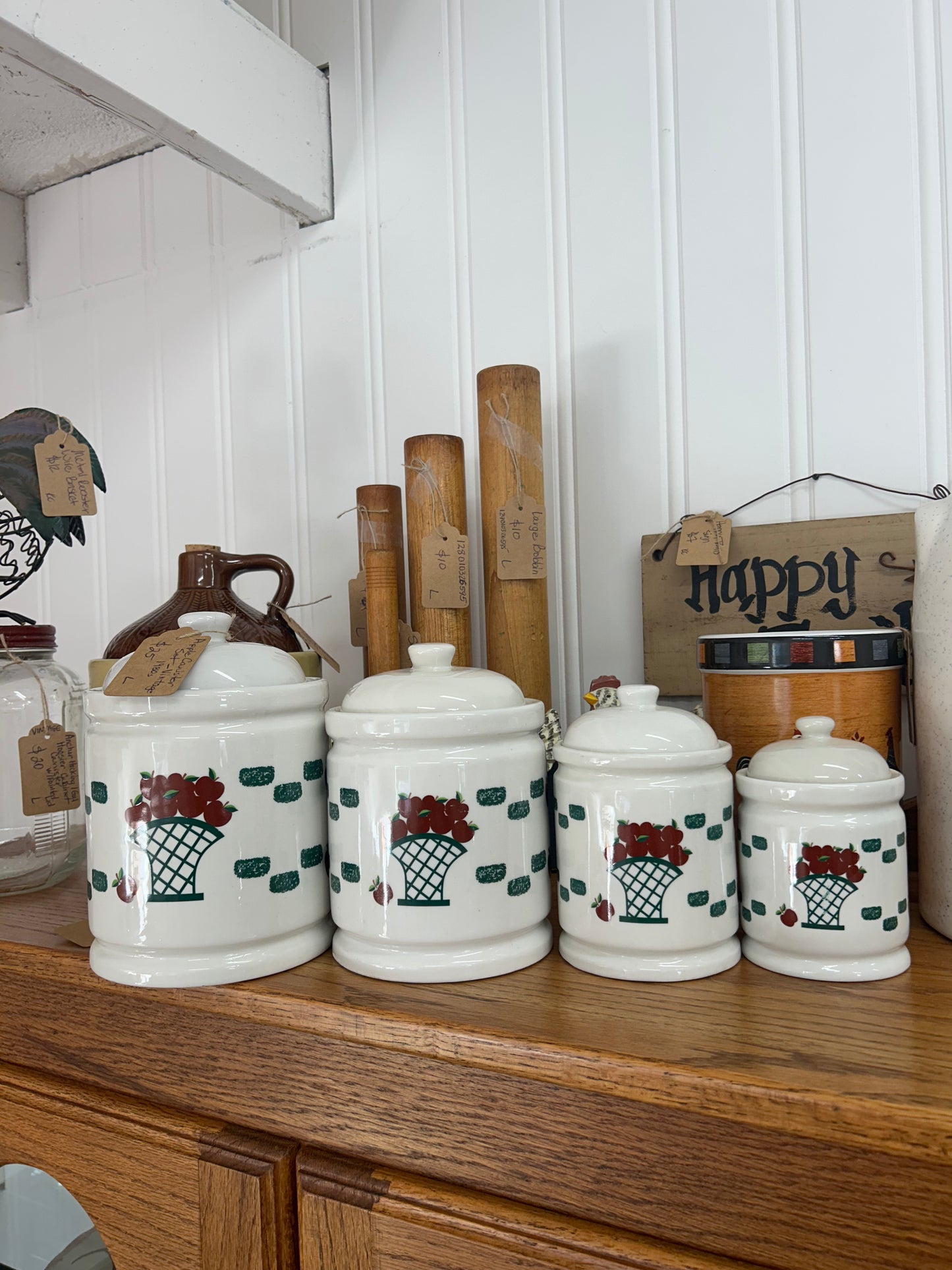 Vintage 1980s Apple Canister Set