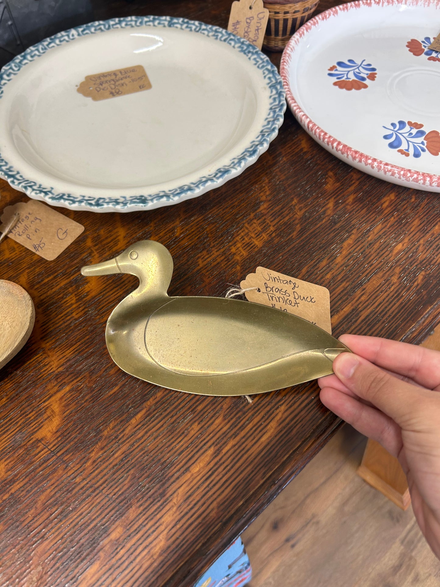 Vintage Brass Duck Trinket