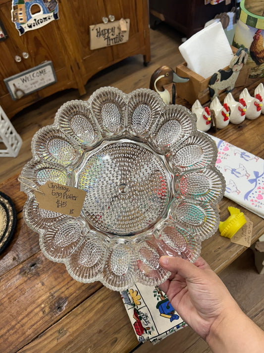 Vintage Clear Egg Platter