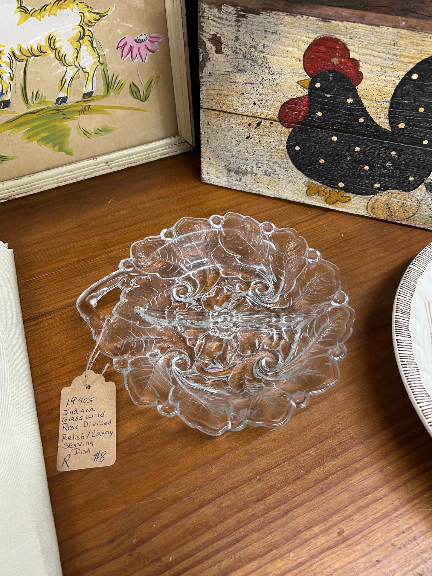 1940s Indiana Glass Divided Serving Dish