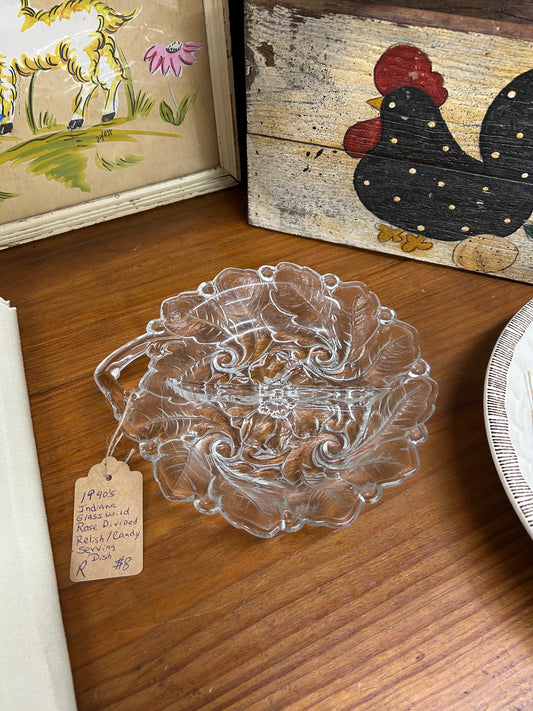 1940s Indiana Glass Divided Serving Dish