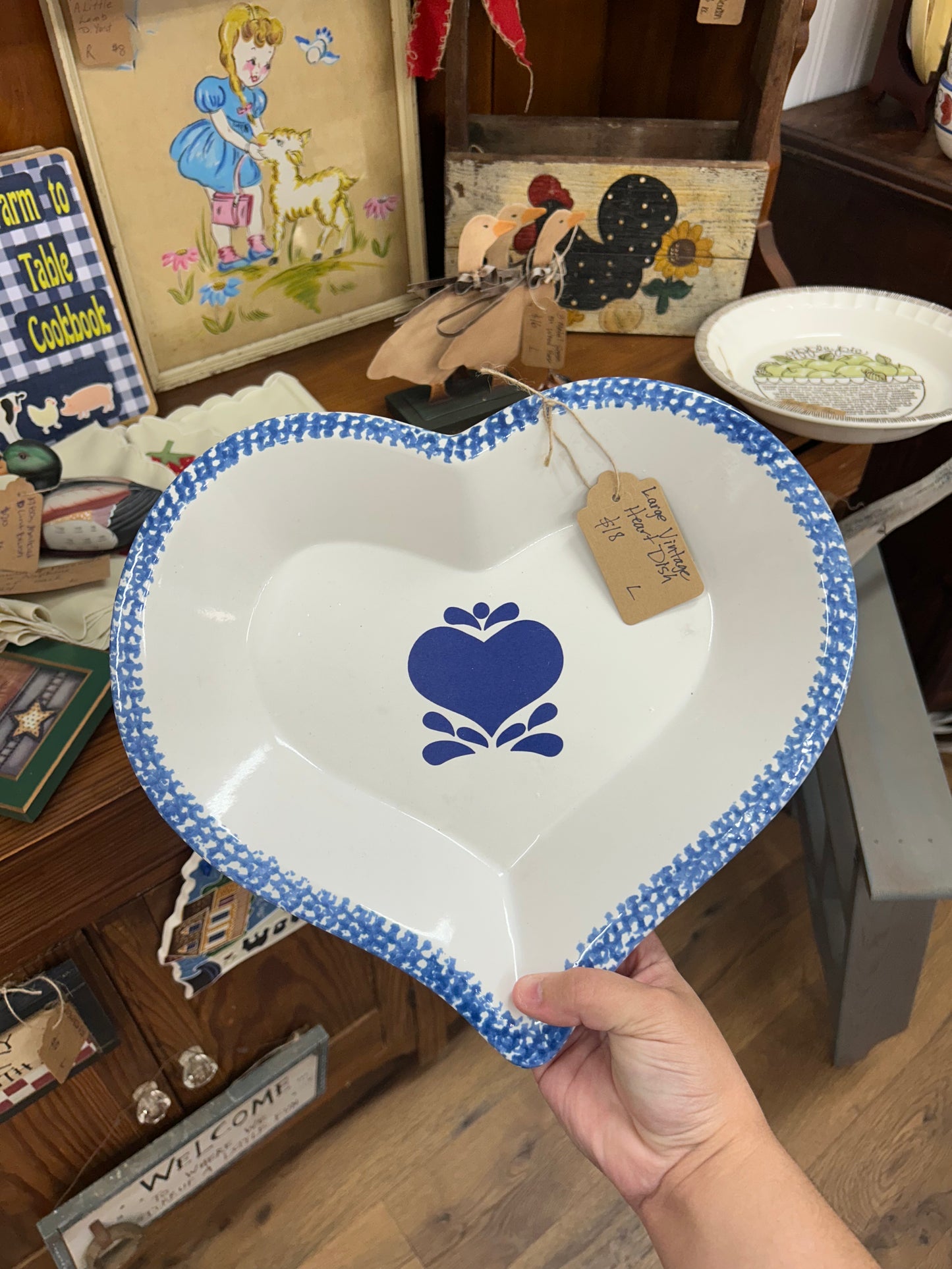 Vintage Large Heart Dish