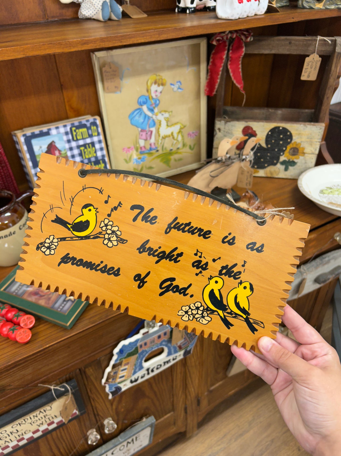 Vintage Wooden Plaque "Promises Of God"