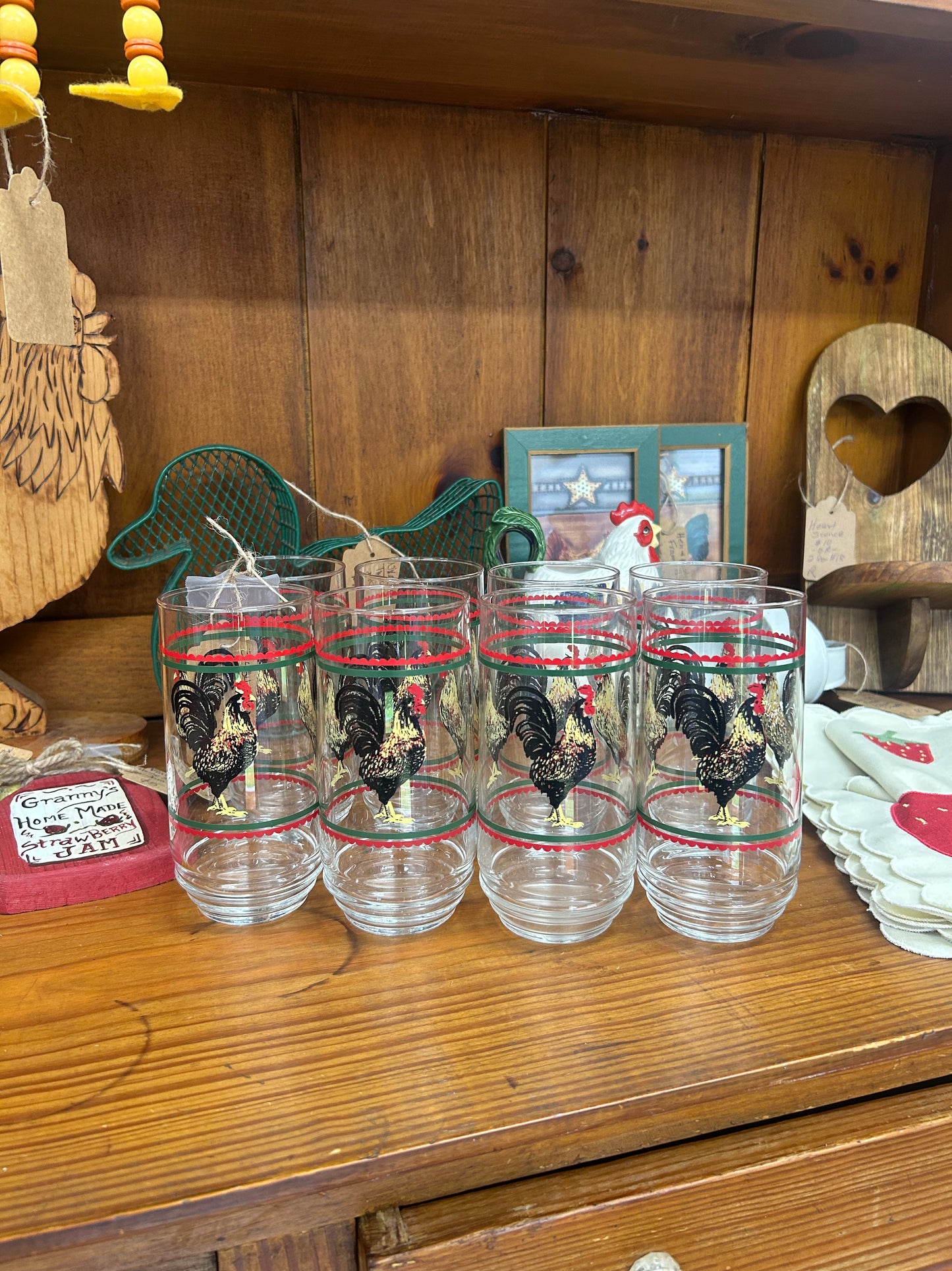 Rooster Glasses - Set Of 8