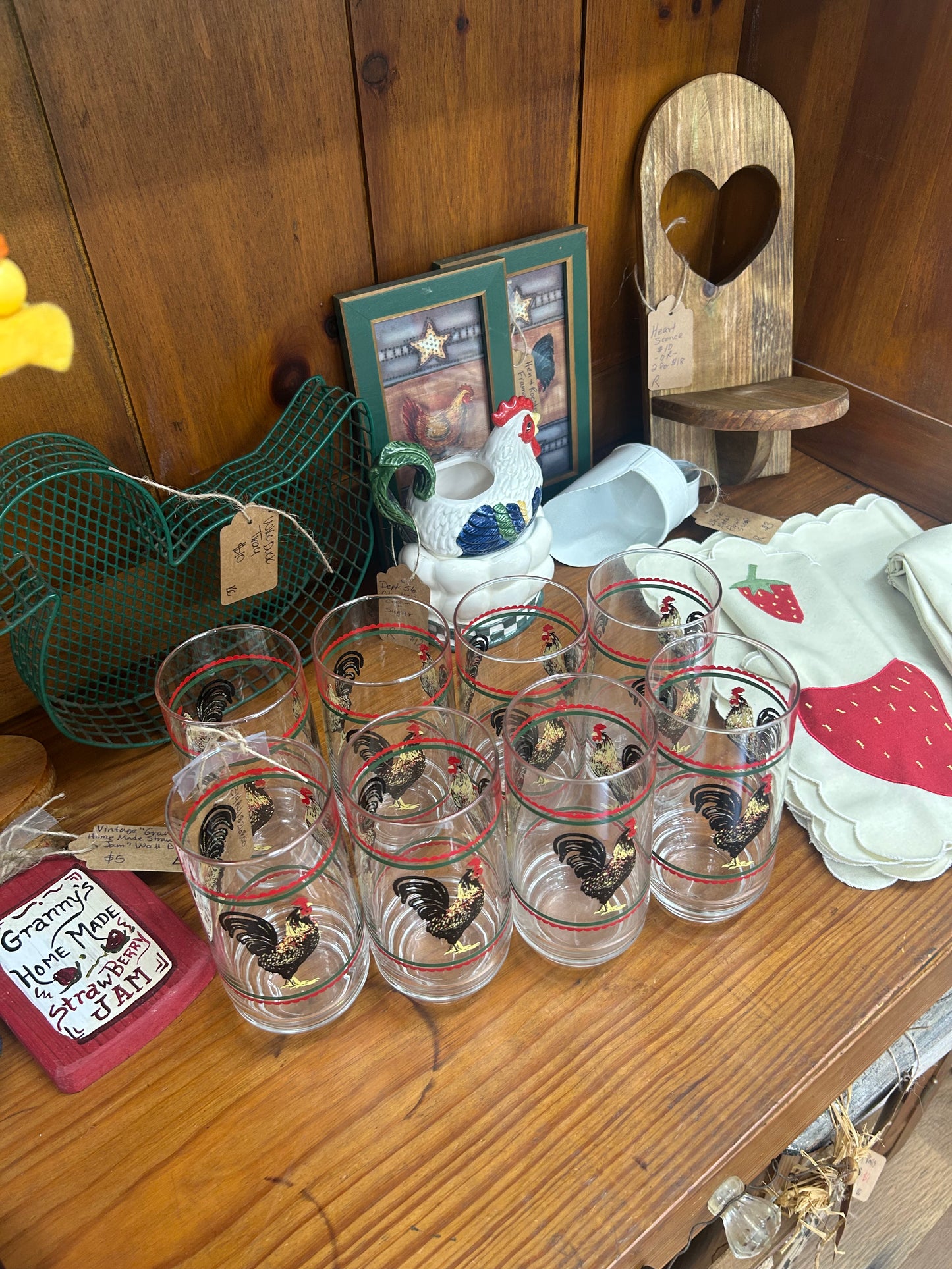 Rooster Glasses - Set Of 8