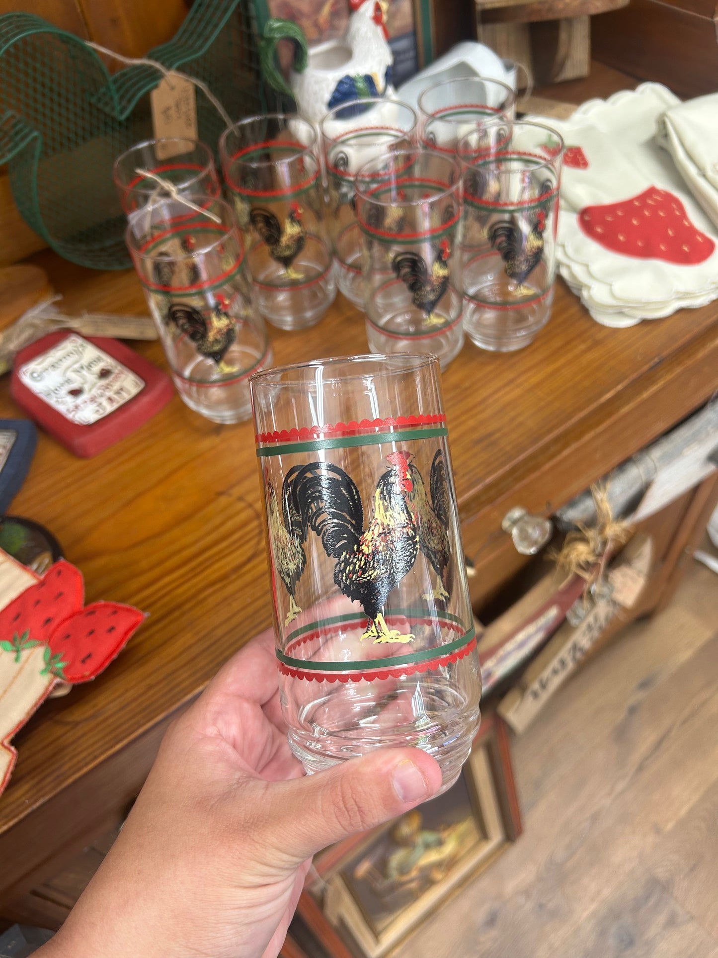 Rooster Glasses - Set Of 8