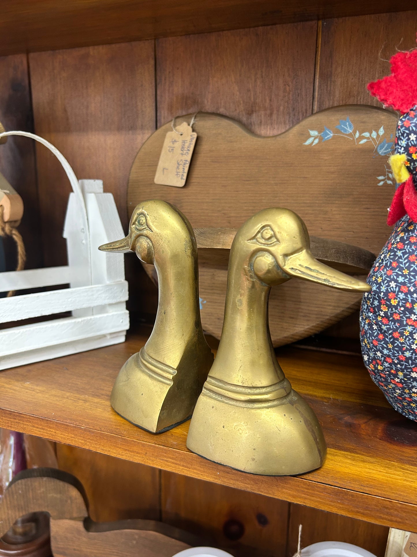 Vintage Brass Duck Bookends